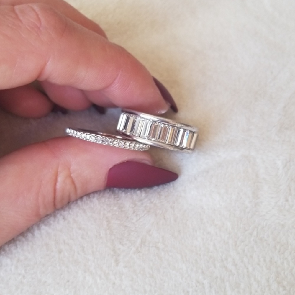 Baguette + Stone Stackable Duo Rings 💎 - Picture 4 of 4